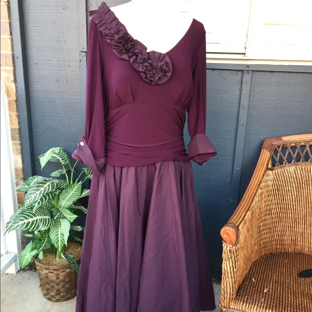 Vintage Purple Designer Dress, Size 16